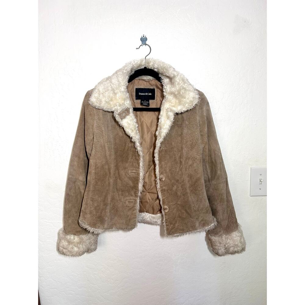 Women’s Small Vintage Y2K Tan Suede Leather Cropped Afghan Penny Lane Jacket - Picture 2 of 13